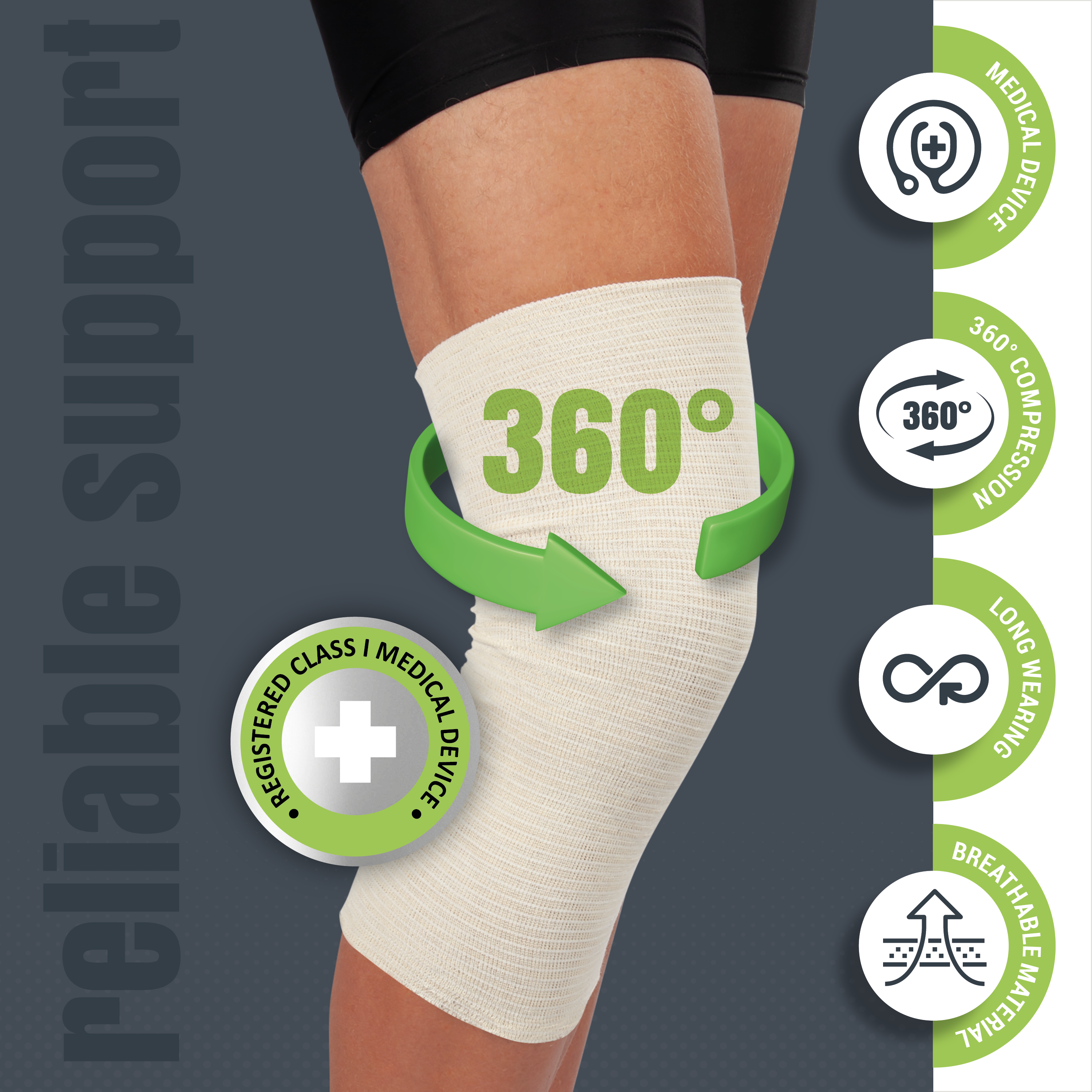 mx Health Elasticated Tubular Support Compression Bandage (F) 28-36cm