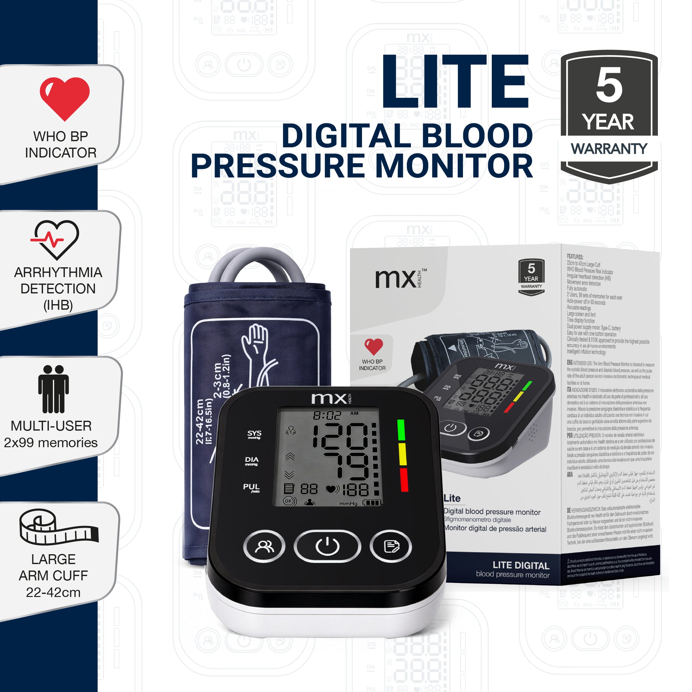 mx Health Lite Digital Blood Pressure Monitor