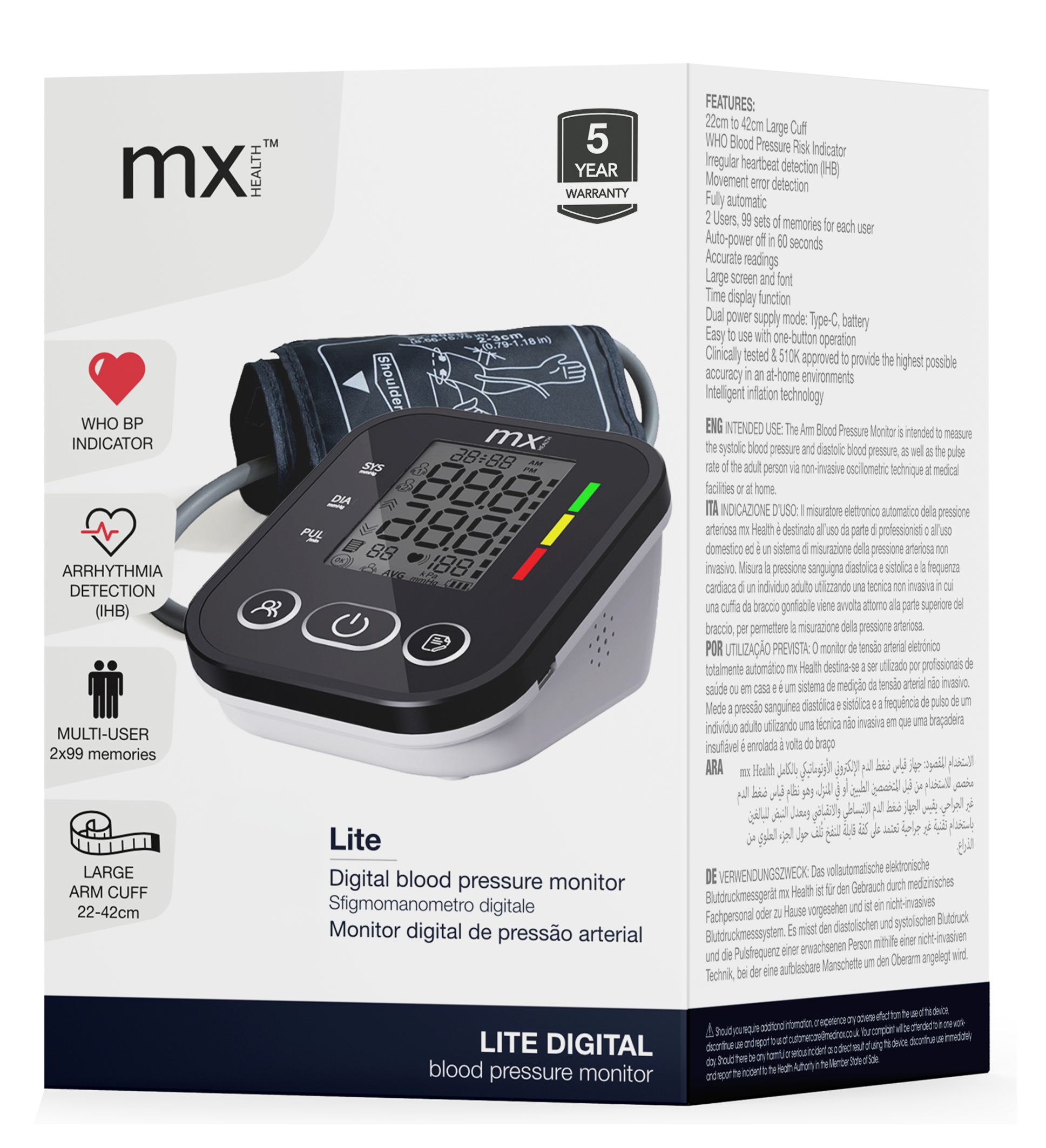 mx Health Lite Digital Blood Pressure Monitor