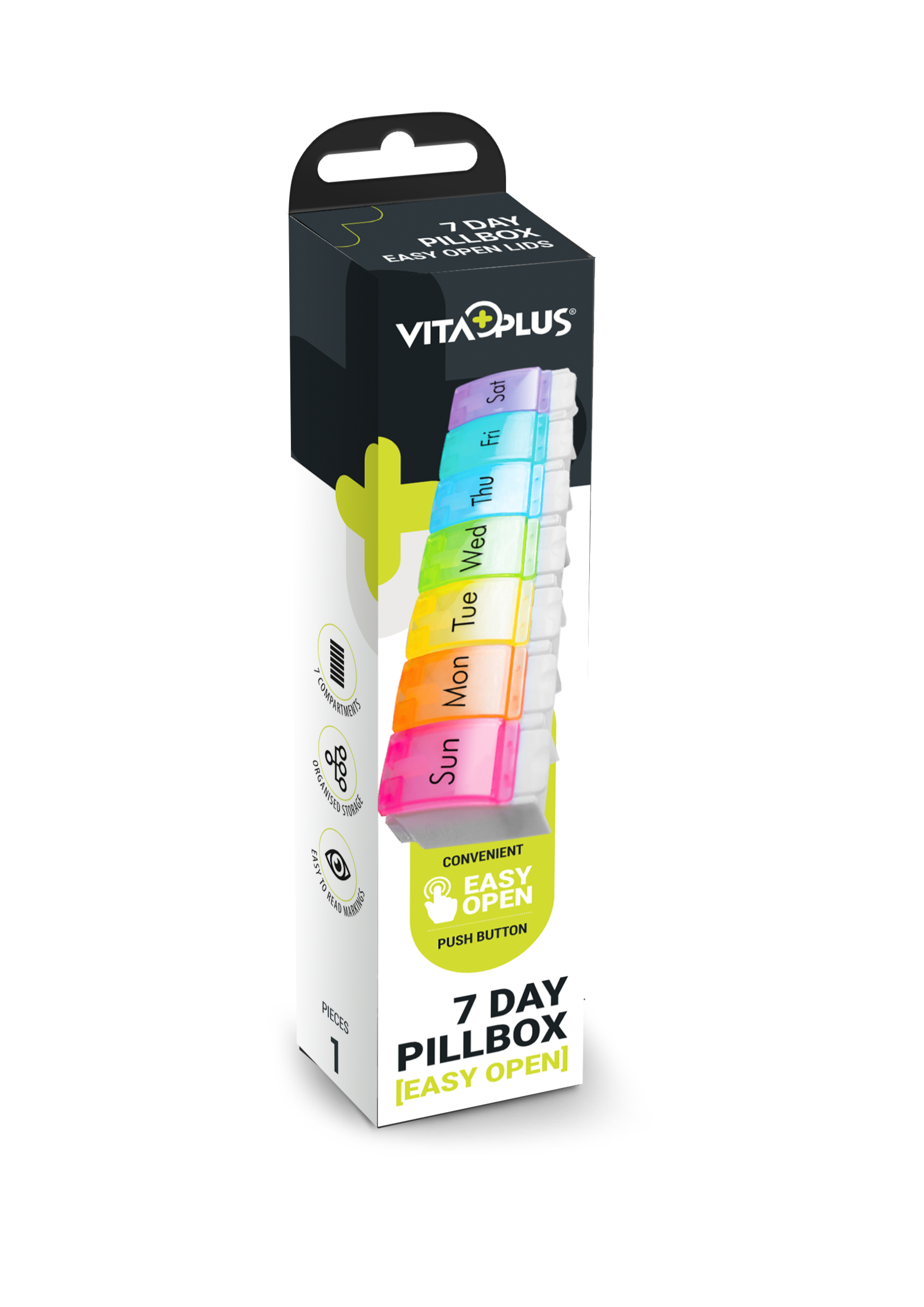 VitaPlus Pill Box (Seven Day Easy Open Lids)