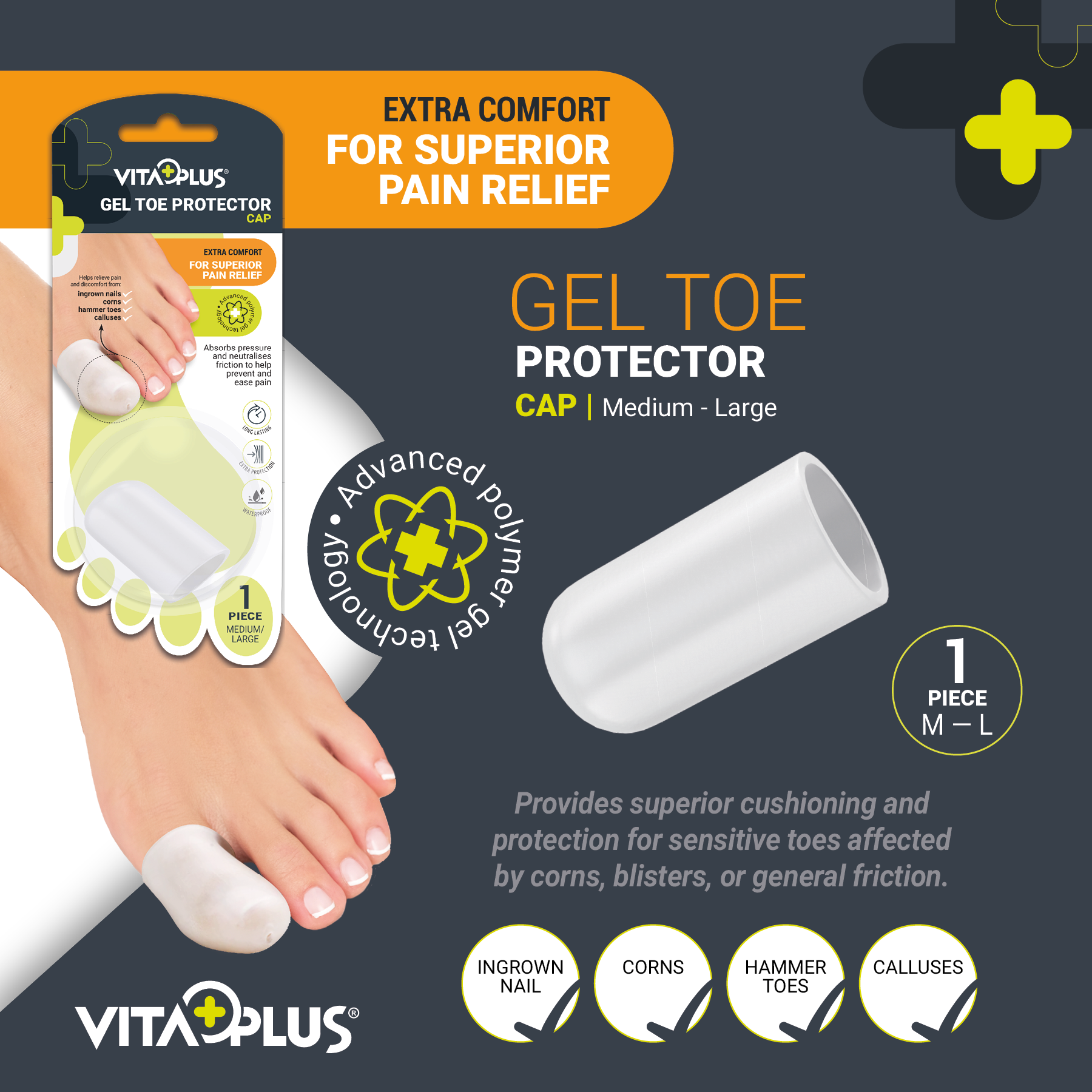 VitaPlus Gel Toe Protector Cap