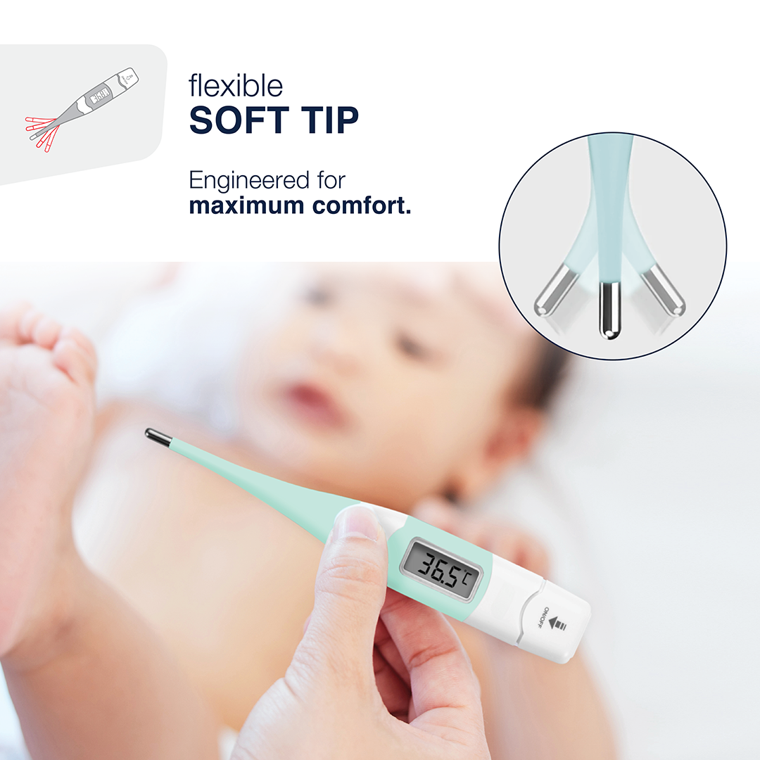 mx Health Flexi-Tip Digital Thermometer - Powder Blue