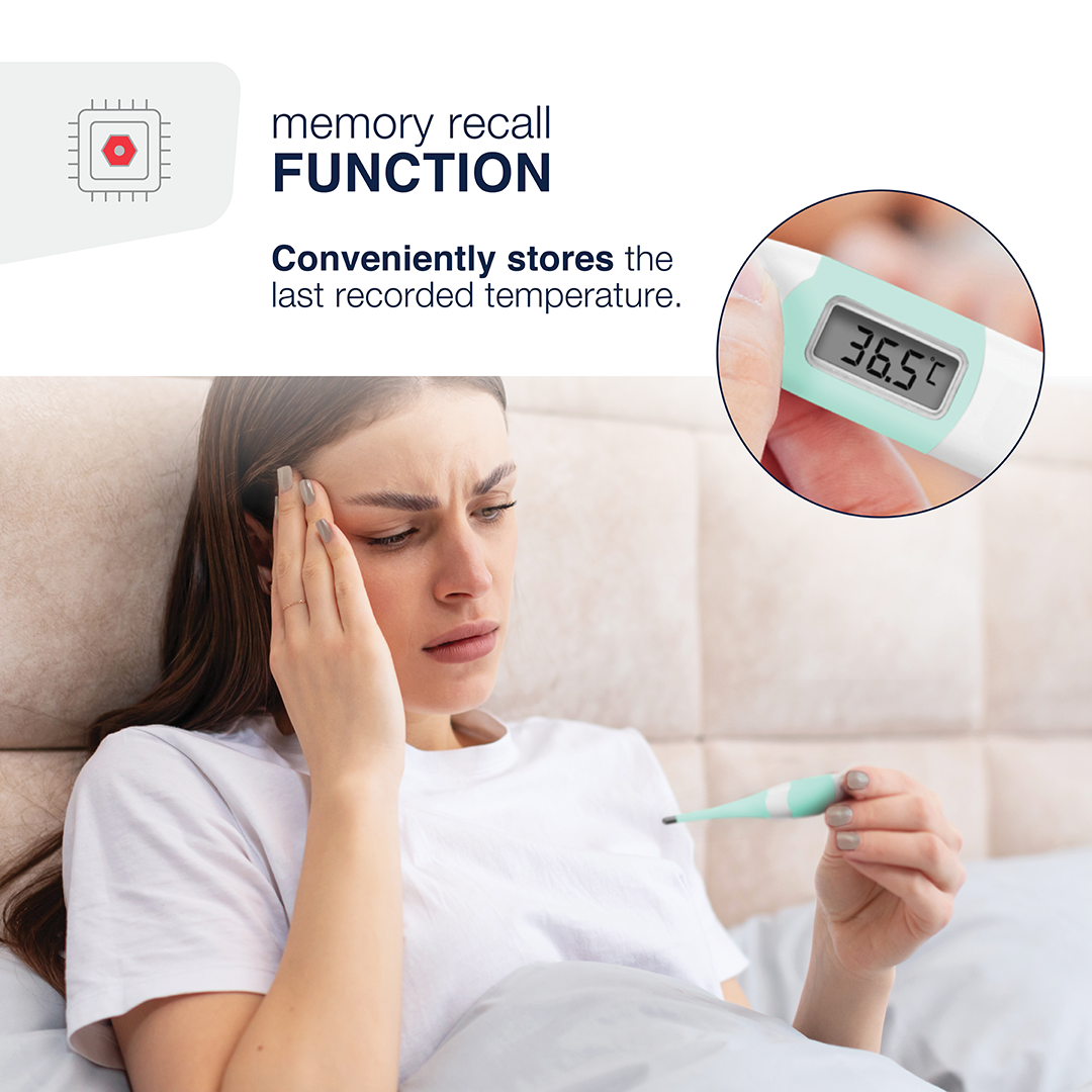 mx Health Flexi-Tip Digital Thermometer - Powder Blue