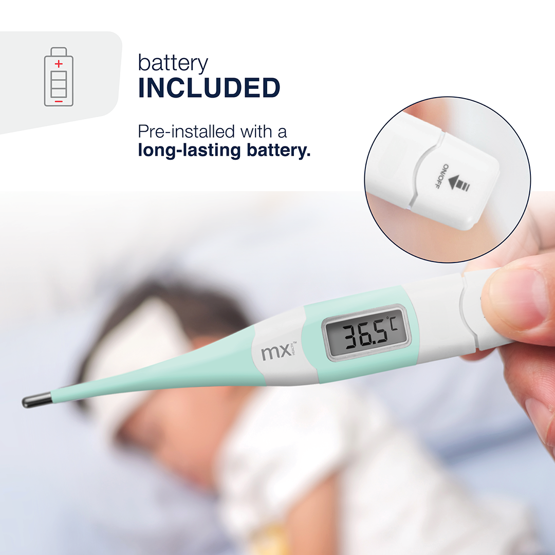 mx Health Flexi-Tip Digital Thermometer - Powder Blue