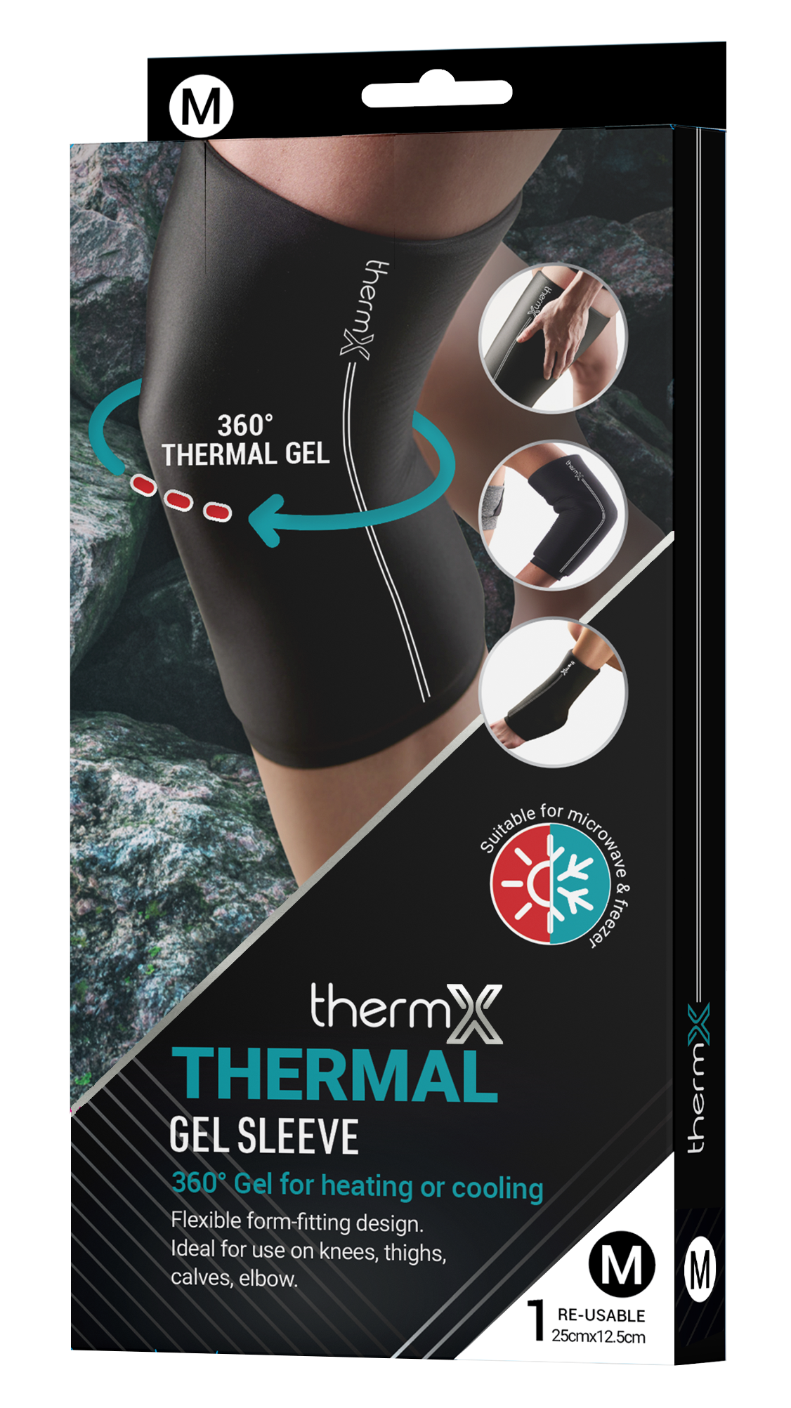 ThermX Thermal Gel Sleeve — Reusable Hot & Cold Compression for Knee, Thigh, Calf & Elbow (S/M/L/XL)