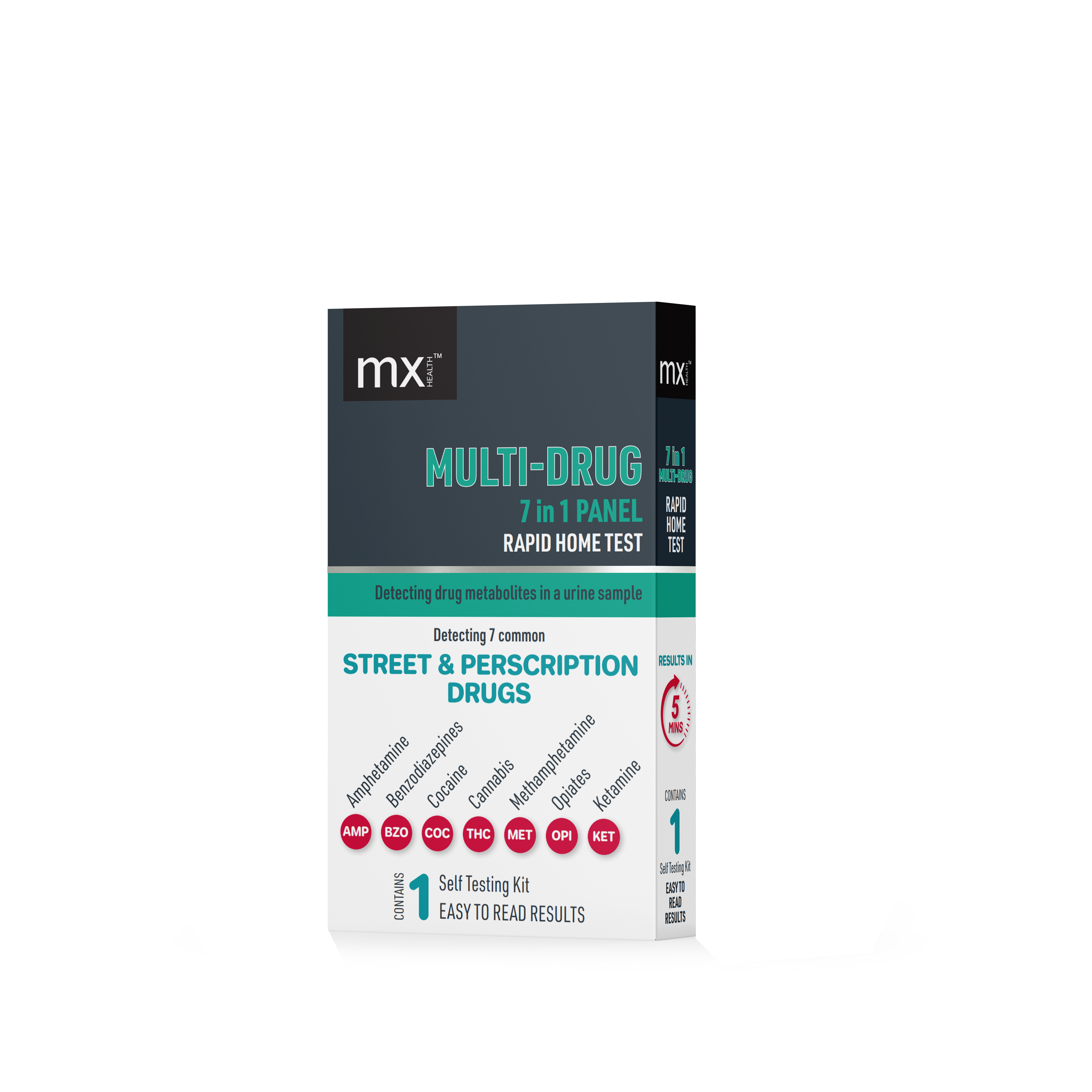 mx Health Multi-Drug 7 In 1 Panel Rapid Home Test Kit